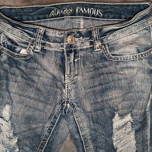 Ladies Almost Famous Distressed Blue Jeans Size 3